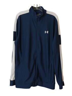 Under Armour Mens Medium UA Twister Full Zip Track Jacket 1347293-408 Navy #D-36